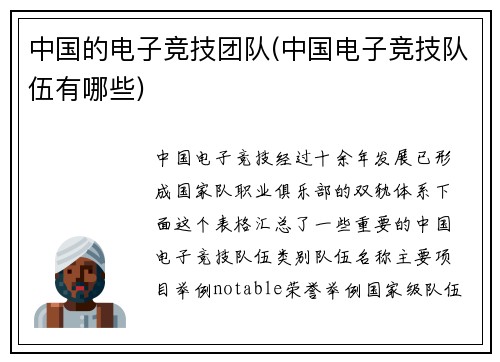 中国的电子竞技团队(中国电子竞技队伍有哪些)